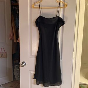 Spaghetti strap black cocktail dress